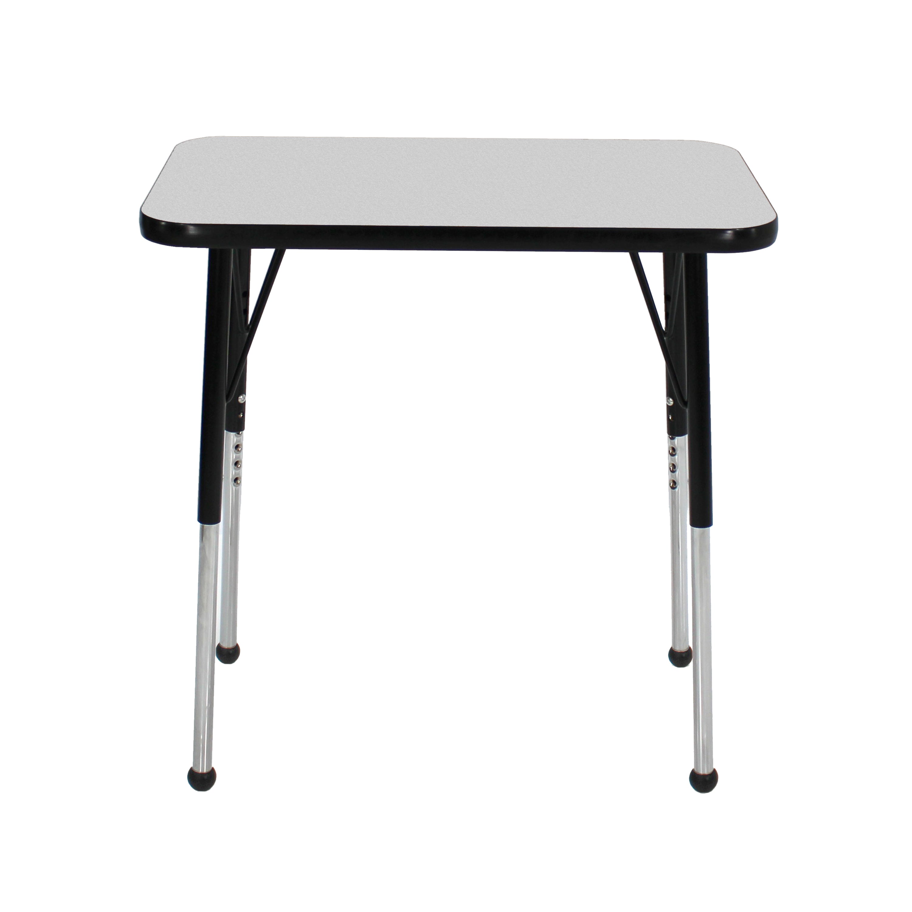 18" x 30" Rectangle T-Molding Activity Table with Adjustable Standard Ball Glide Legs - Gray/Black