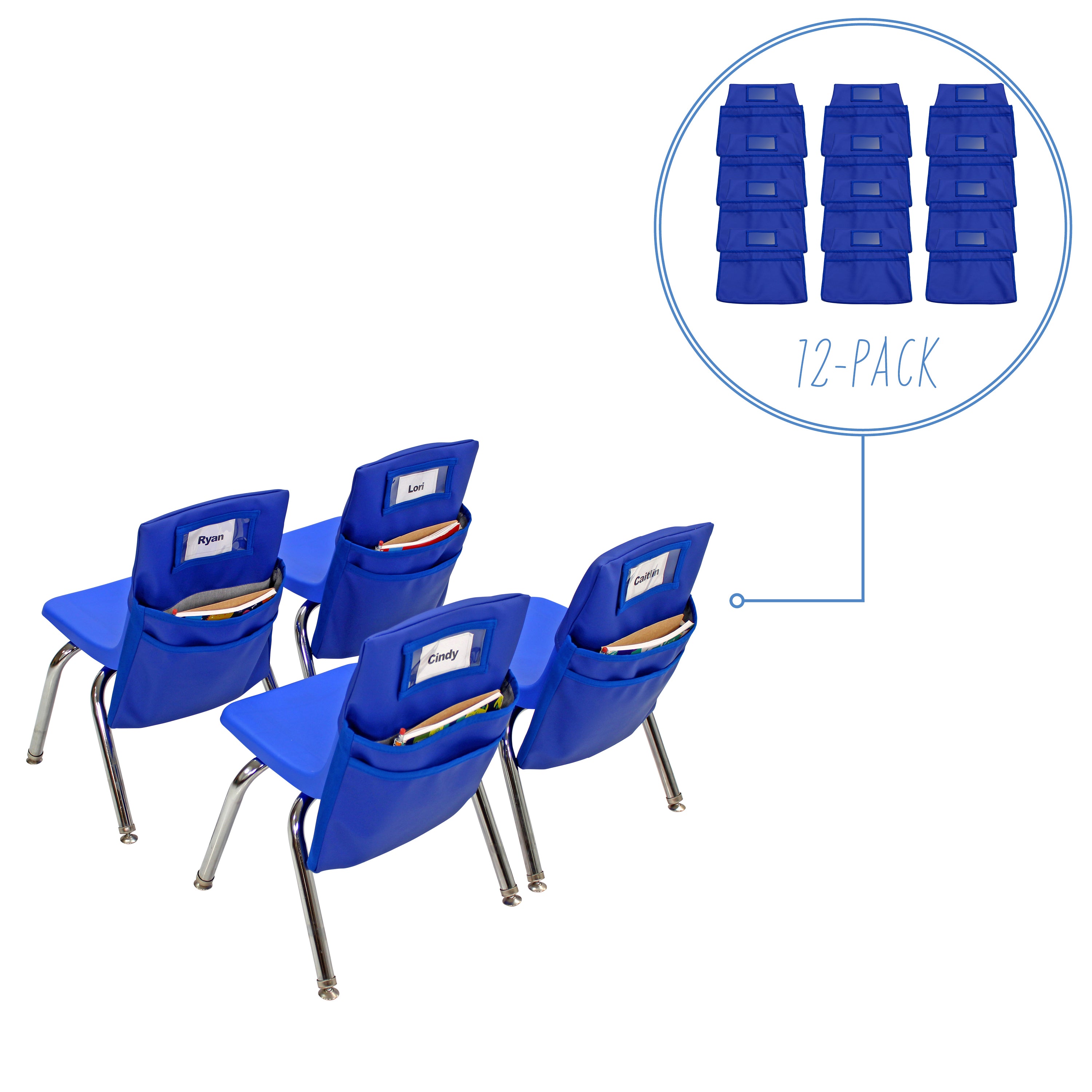 Vinyl Seat Companions, Small, 12-Piece - Blue