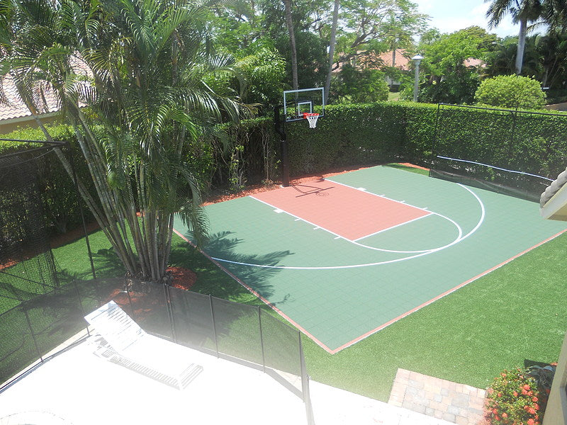 Basketball System - The Church Yard - (4 in. Sq. Pole with 40 in.  in.Play Safe in. Area) - 48 in. Acrylic Backboard, Flex Goal, and Edge/Protector Padding