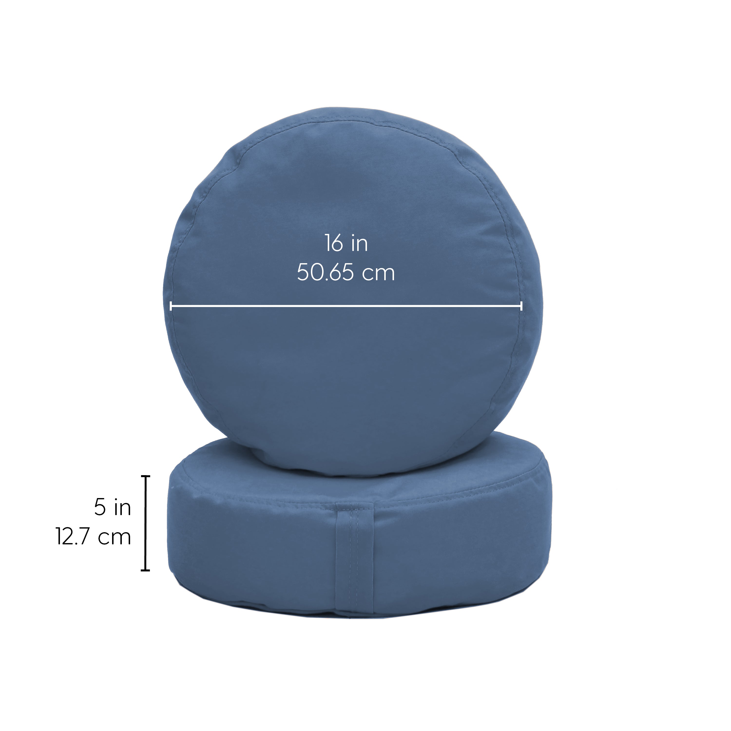 Element 16" Round Bean Cushions, 2-Piece - Denim Blue