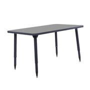 Adapte 30" x 48" Rectangle Thermofused Activity Table with Adjustable Tapered Legs - North Sea/Navy