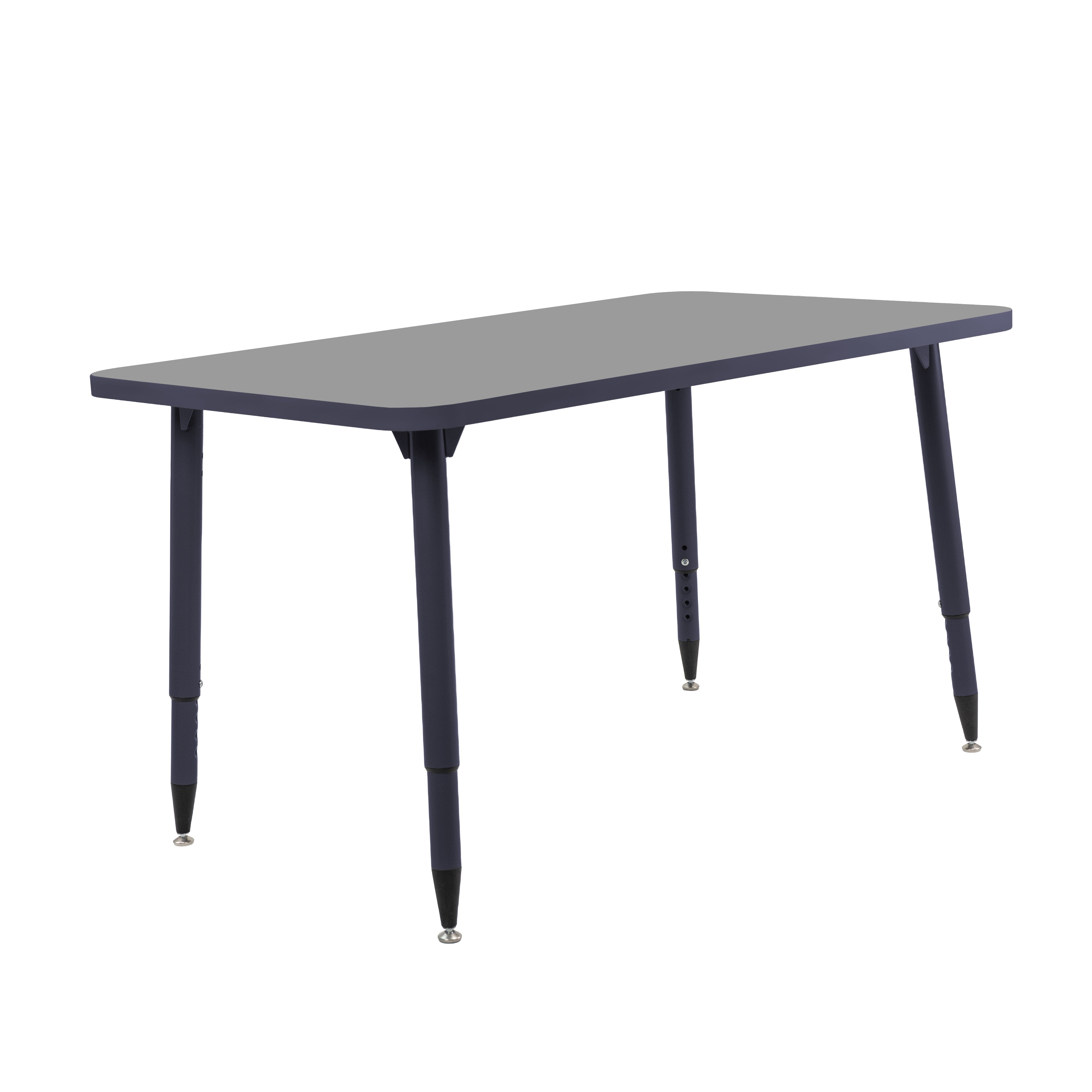 Adapte 30" x 48" Rectangle Thermofused Activity Table with Adjustable Tapered Legs - North Sea/Navy