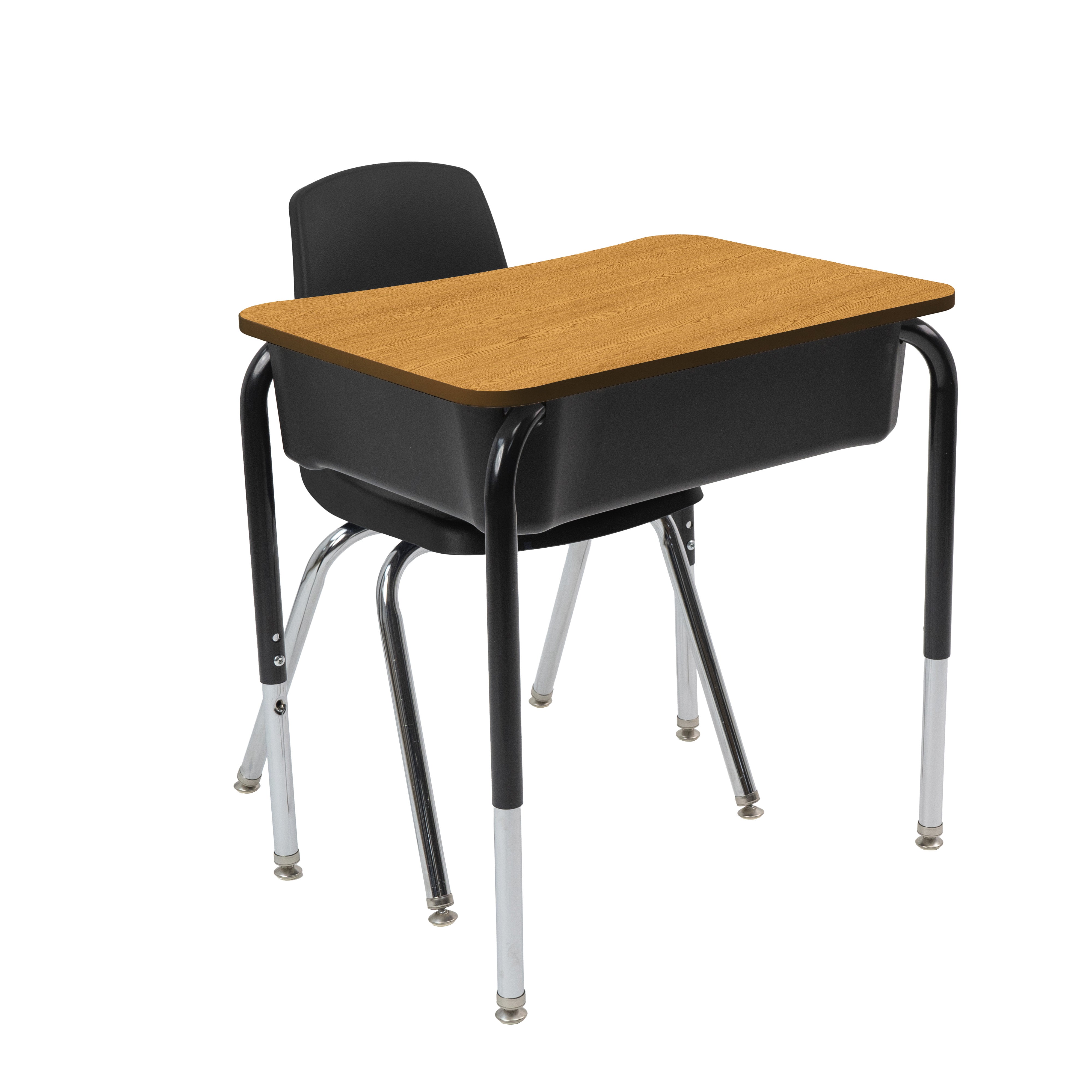18" x 24" Belly Curve Open Front Desk with Book Box, 2-pack - Oak/Black