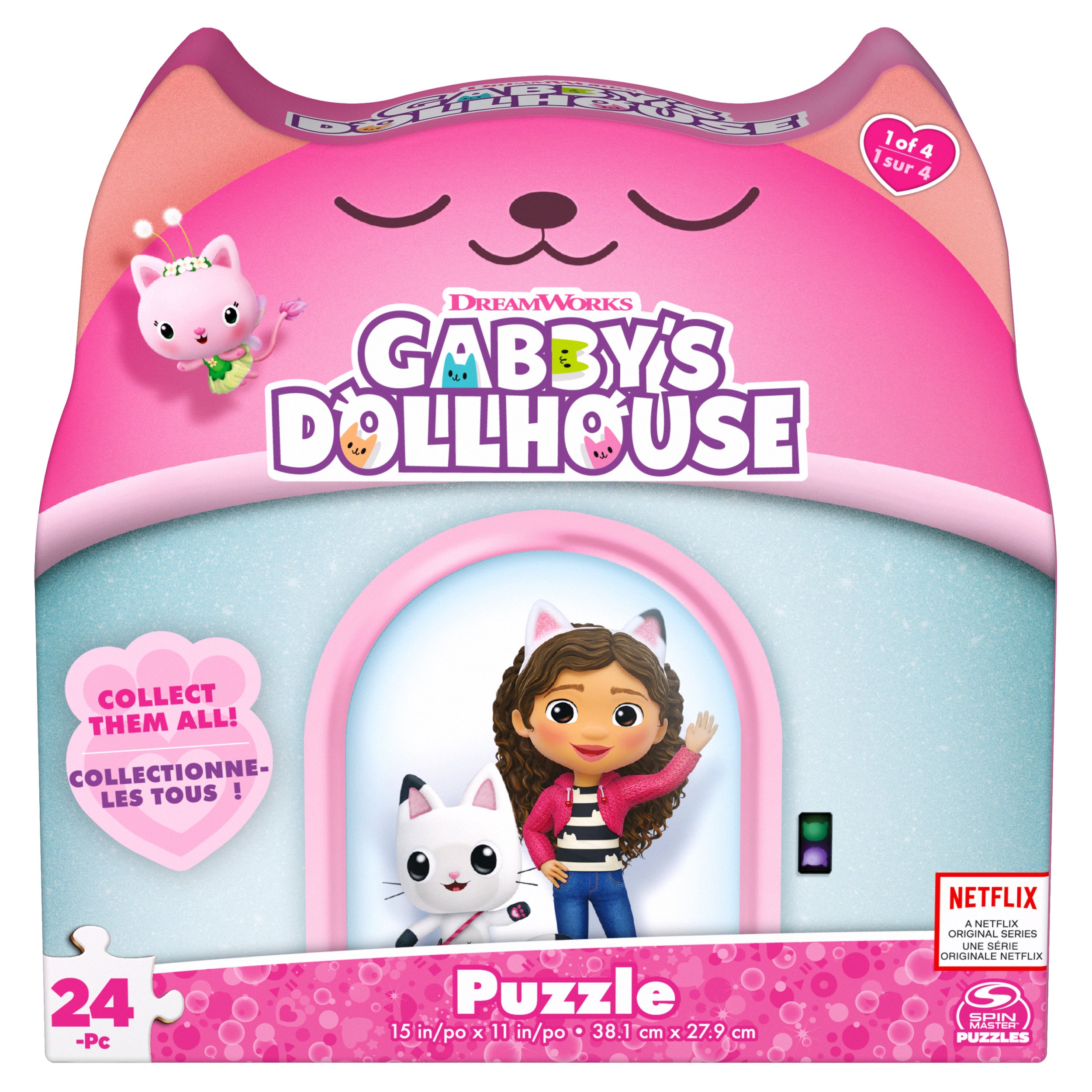 Gabby’s Dollhouse, 24-Piece Jigsaw Puzzle DreamWorks Netflix Gabby’s Dollhouse Toys 1 of 4 Kids Puzzles Styles and Colors Vary, for Preschoolers Ages 3 and up