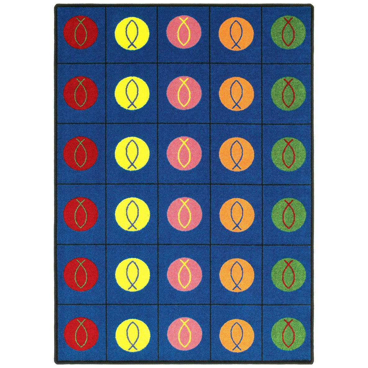 Circles & Symbols 7'8" x 10'9" area rug in color Multi