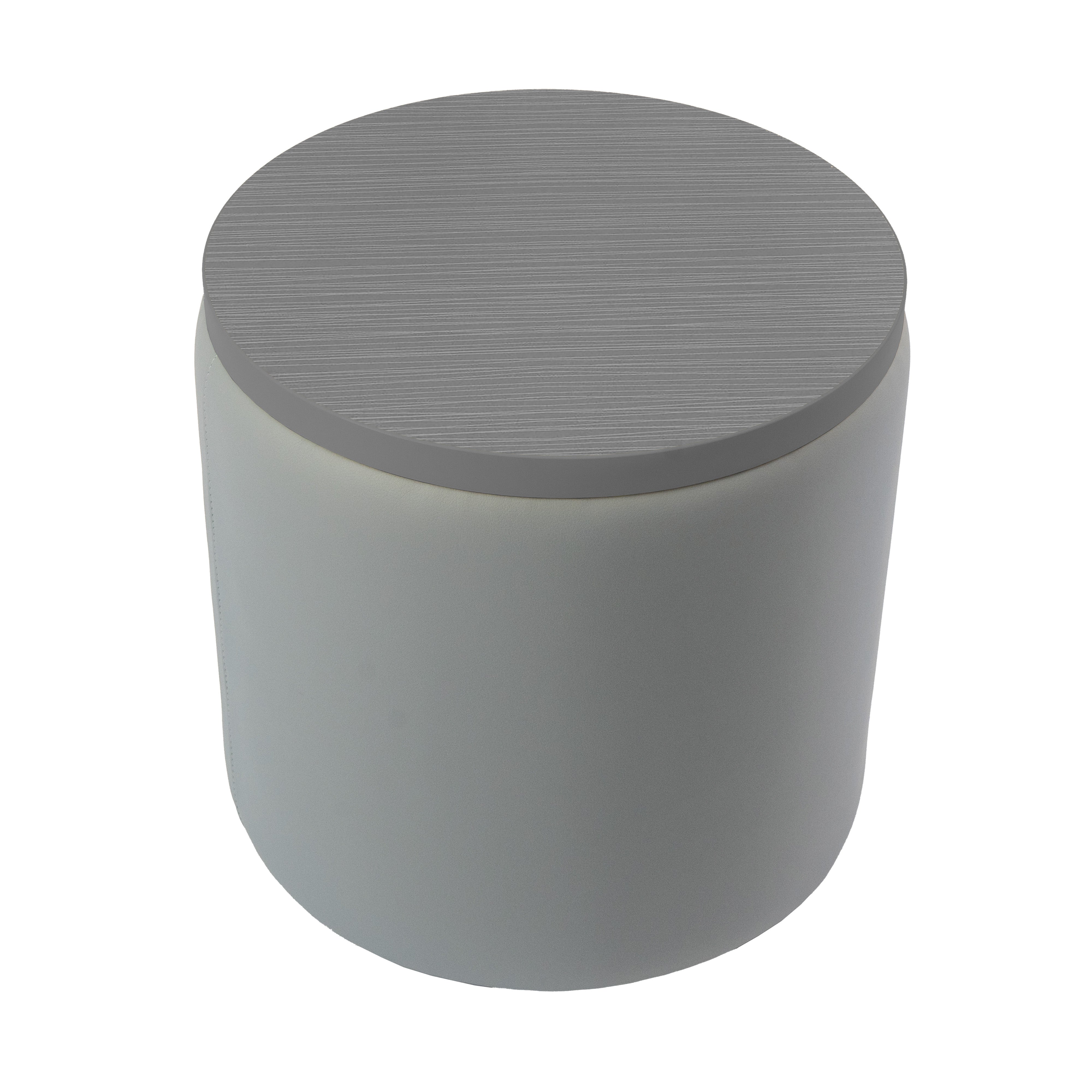 Pro Series Upholstered 18" Round Ottoman Table 18" Height - Gray/Cosmic Strandz
