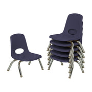 8" Stack Chair with Swivel Glides, 6-Pack - Navy