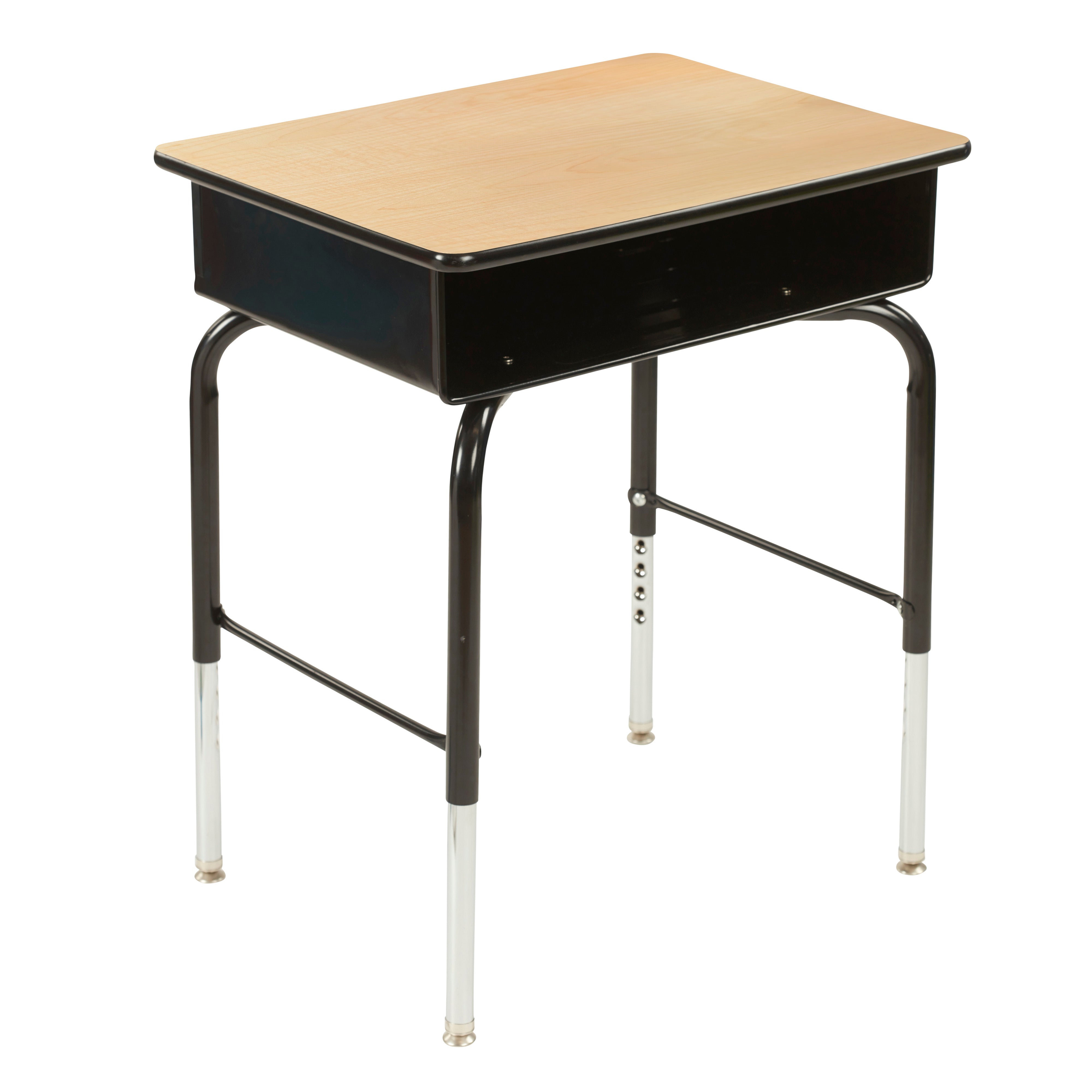Open Front Desk with Metal Book Box Ready-to-Assemble - Maple/Black