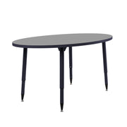 Adapte 30" x 60" Oval Thermofused Activity Table with Adjustable Tapered Legs - Gray/Navy