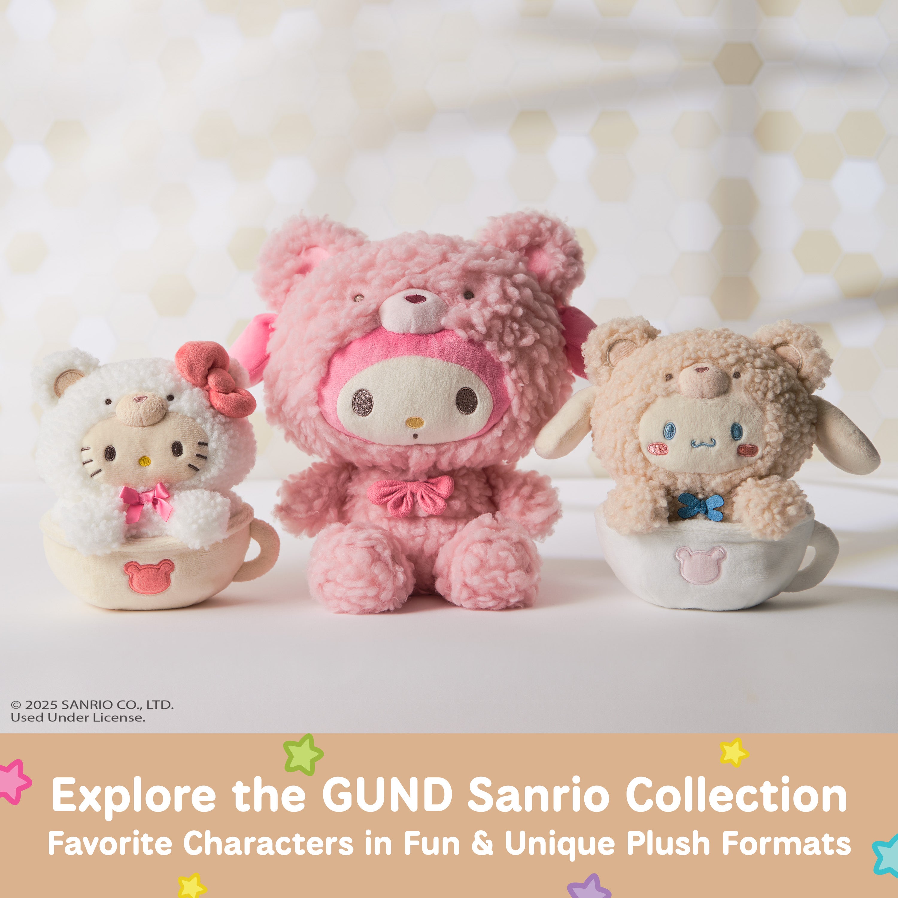 GUND Sanrio Official Hello Kitty and Friends Cinnamoroll Root Beer Float Plush, Collectible Plush Toy, Stuffed Animal for Ages 1 and Up, Pink, 8”
