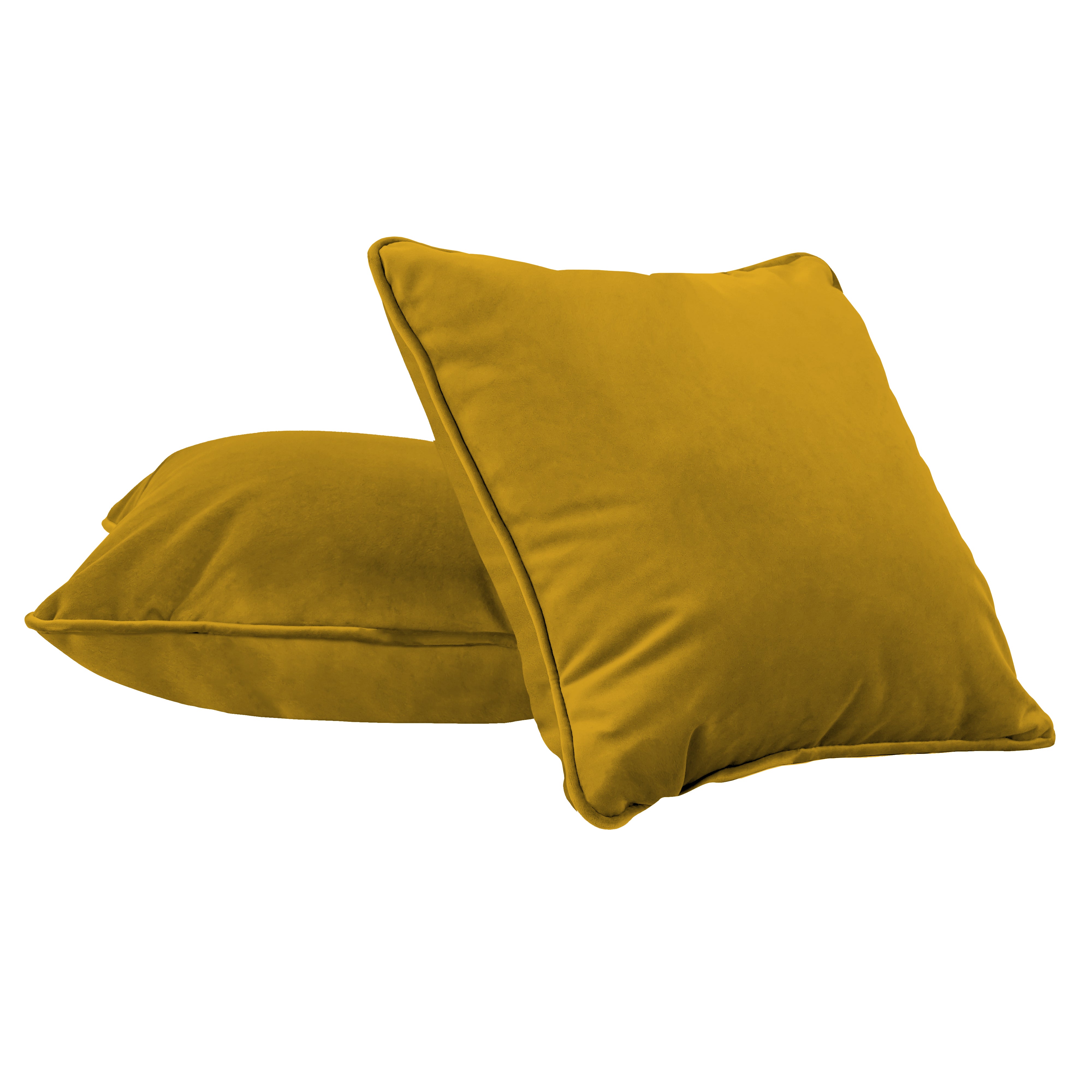 15" x 15" Square Microfiber Pillow with Piping, 2-Piece - Dijon