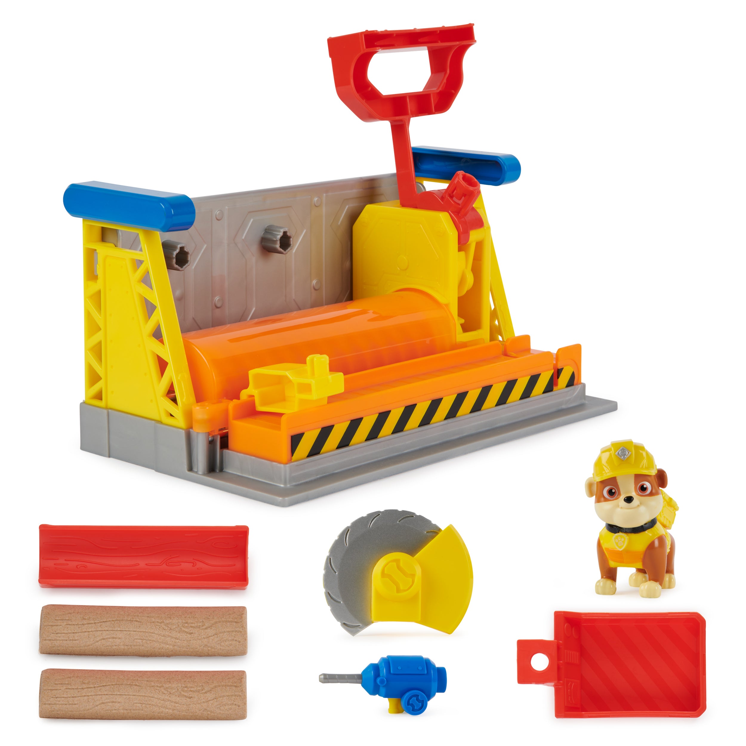 Rubble & Crew, Rubble’s Workshop Playset, Construction Toys with Kinetic Build-It Sand & Rubble Action Figure, Kids Toys for Boys & Girls Ages 3+