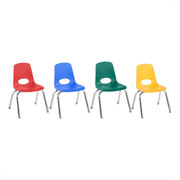 12" Stack Chair with Swivel Glides, 4-Piece - Assorted