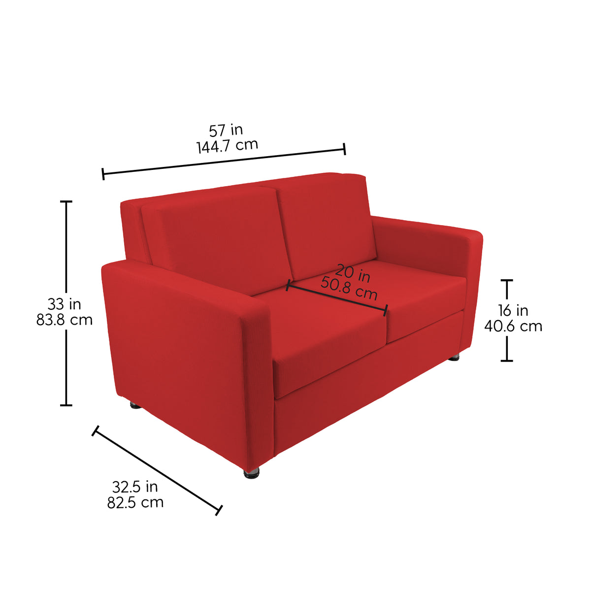 Outdoor Sofa with Sunbrella - Canvas Jockey Red