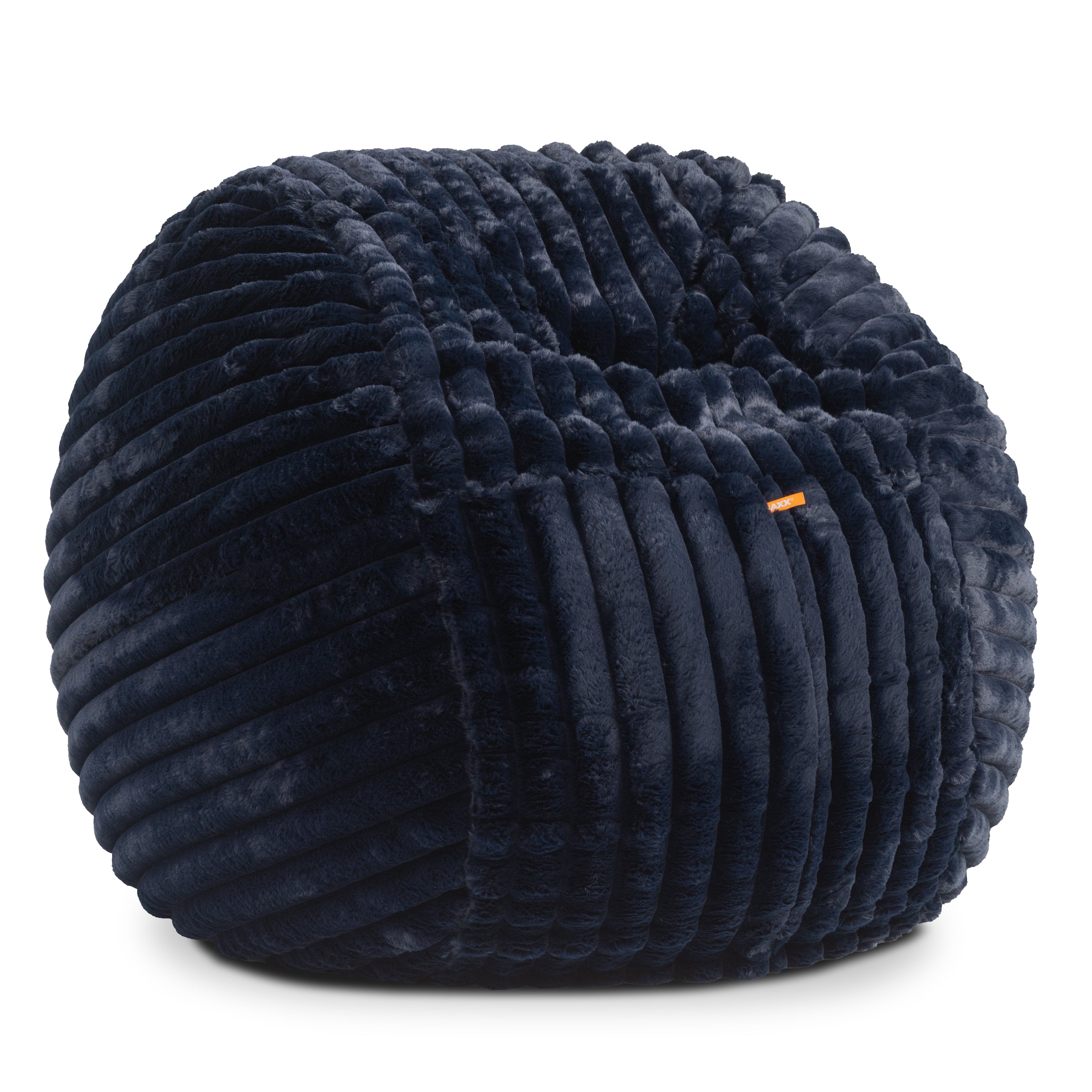 Jaxx Saxx 4ft - Large Round Bean Bag for Adults - Made in the USA - Luxuriously Soft Plush Faux Fur, Midnight Blue