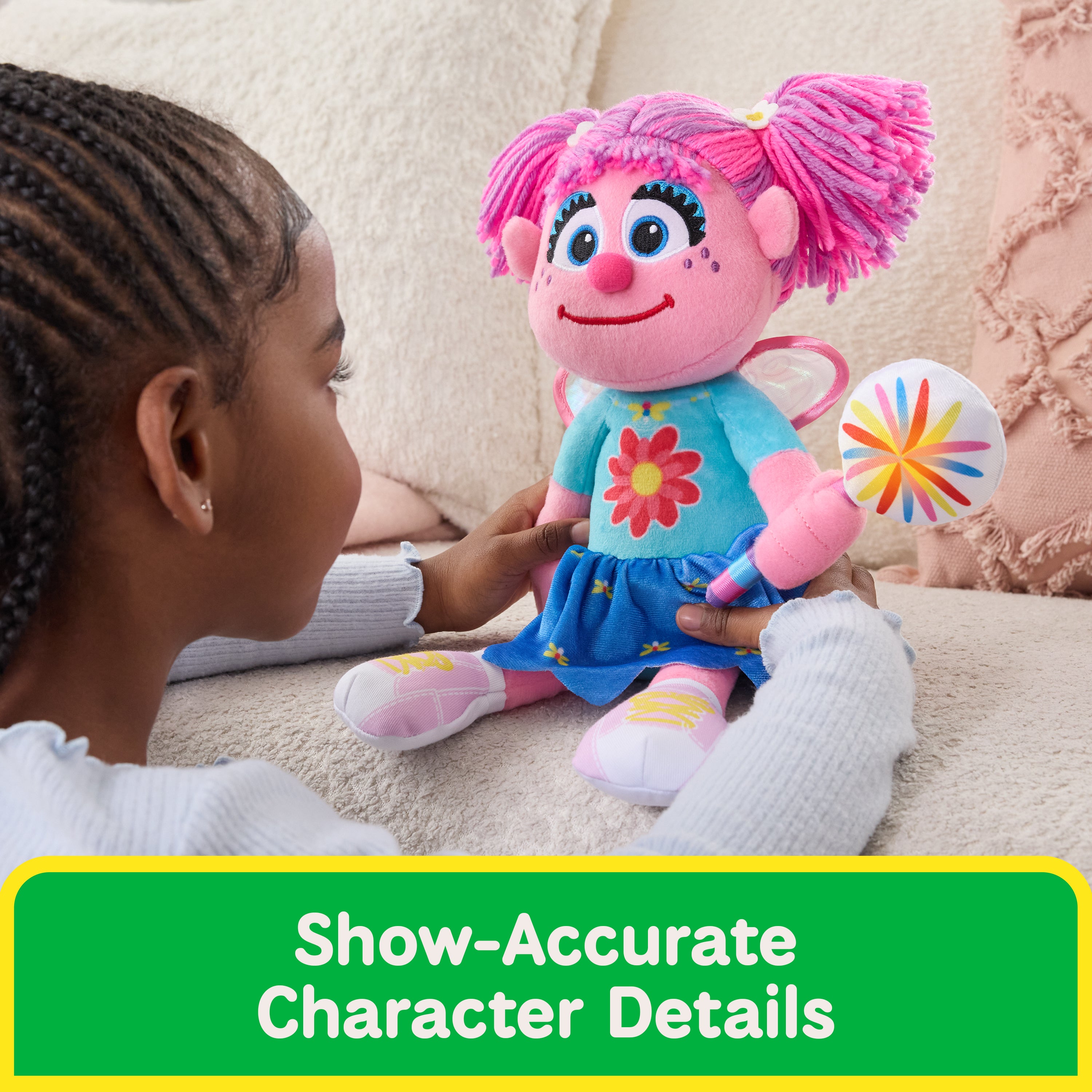 GUND Sesame Street Abby Cadabby Plush with LED Wand, Toddler Doll with Nightlight, Sensory Toy, Sesame Street Stuffed Animal for Ages 1 and Up, 13”