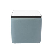 Pro Series Upholstered 18" x 18" Square Dry-Erase Ottoman Table 18" Height - Sky Blue Crosshatch/Whiteboard