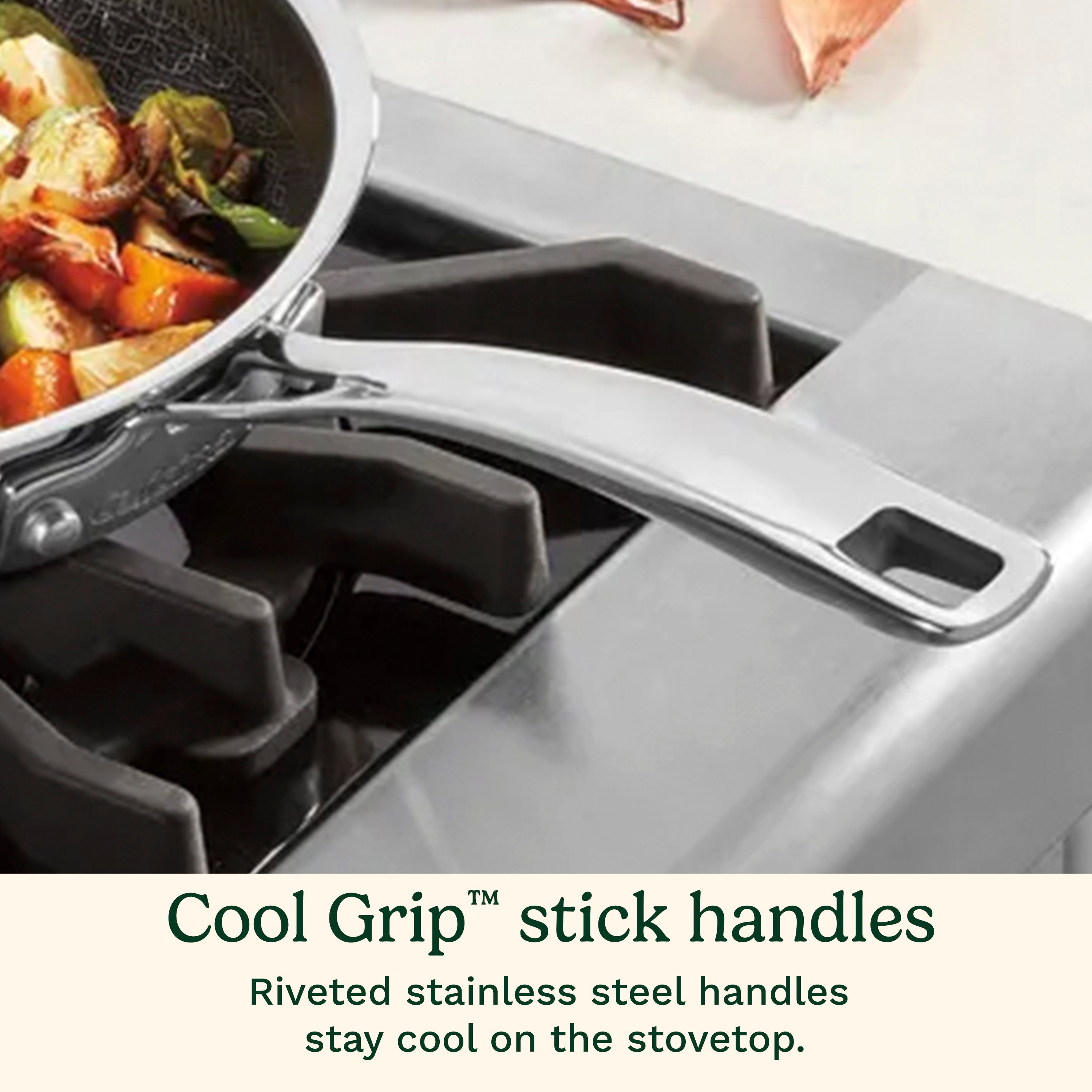 FusionPlus™ Stainless Steel 12" Wok with Lid and Helper Handle