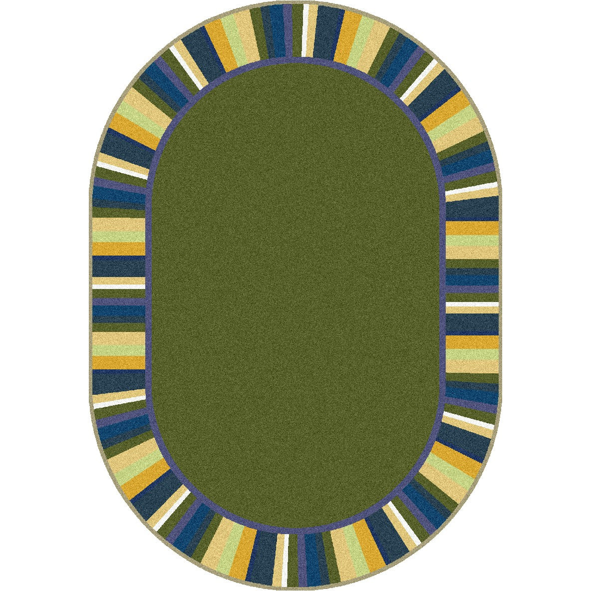 Clean Green 3'10" x 5'4" Oval area rug in color Bold