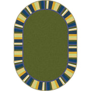 Clean Green 7'8" x 10'9" Oval area rug in color Bold