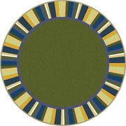 Clean Green 7'7" Round area rug in color Bold