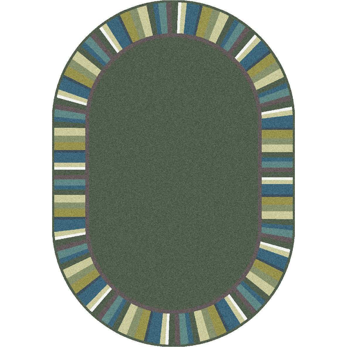 Clean Green 3'10" x 5'4" Oval area rug in color Soft