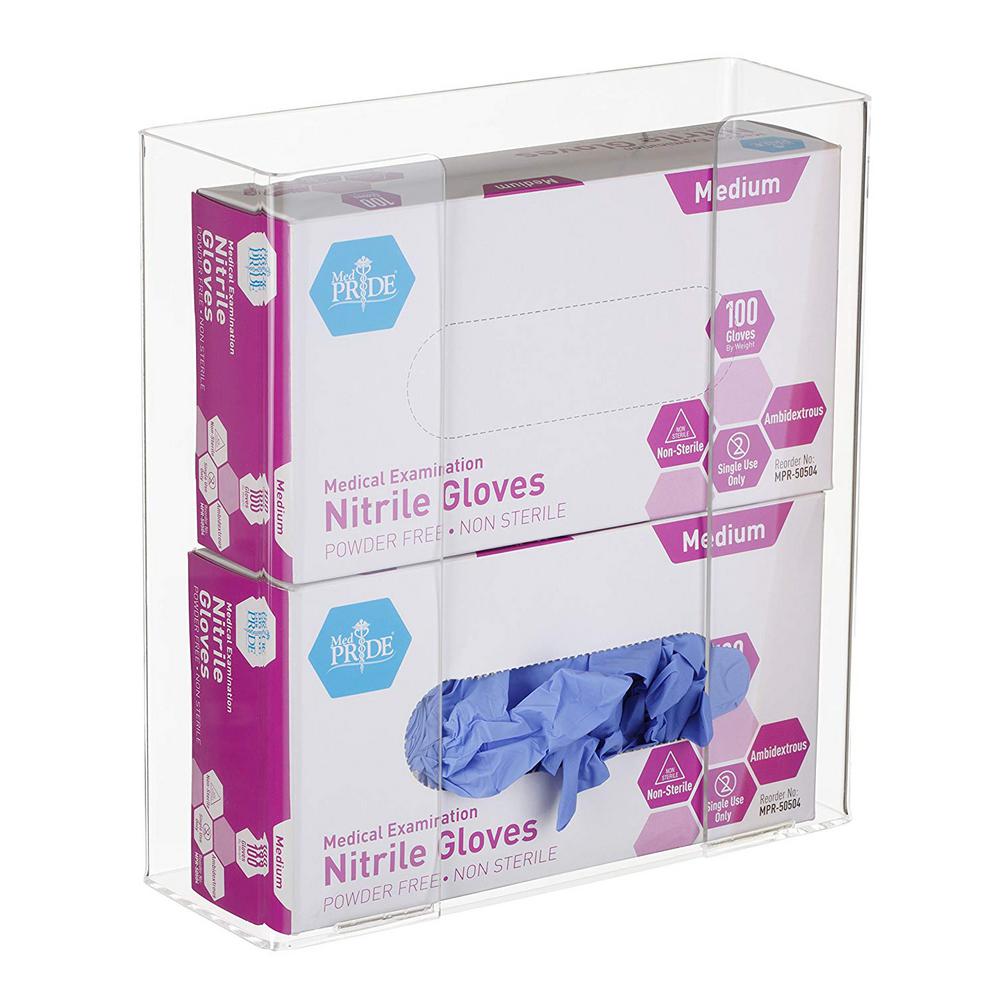 Double Box Capacity Acrylic Glove Dispenser 2 Pack