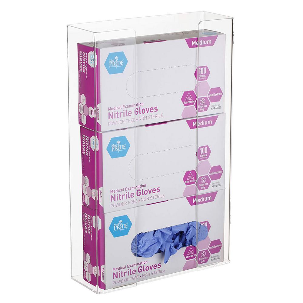 Triple Box Capacity Acrylic Glove Dispenser