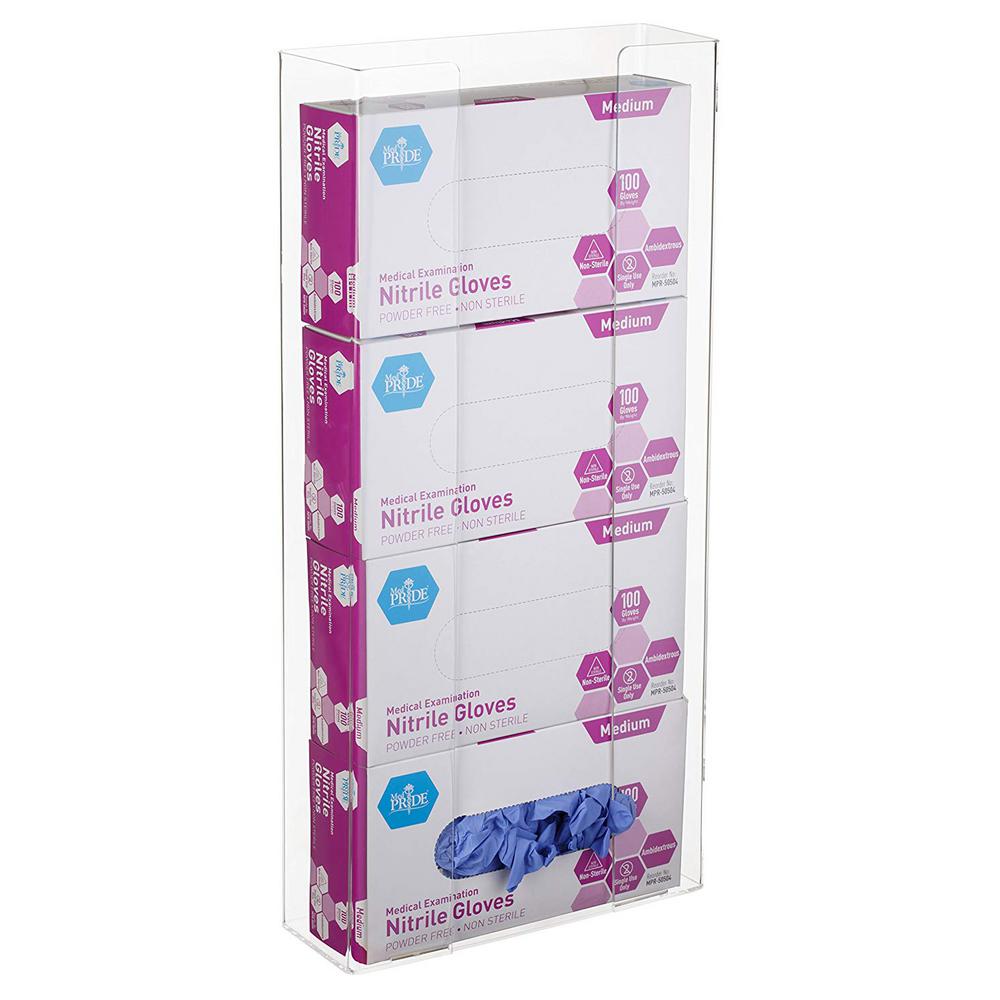 Quad Box Capacity Acrylic Glove Dispenser