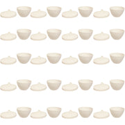 Crucible, Porcelain, Low-Form, 15ml, with Lid, Pack of 20