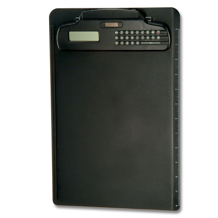 Plastic Clipboard, Letter Size w/Calculator and Built-In Ruler