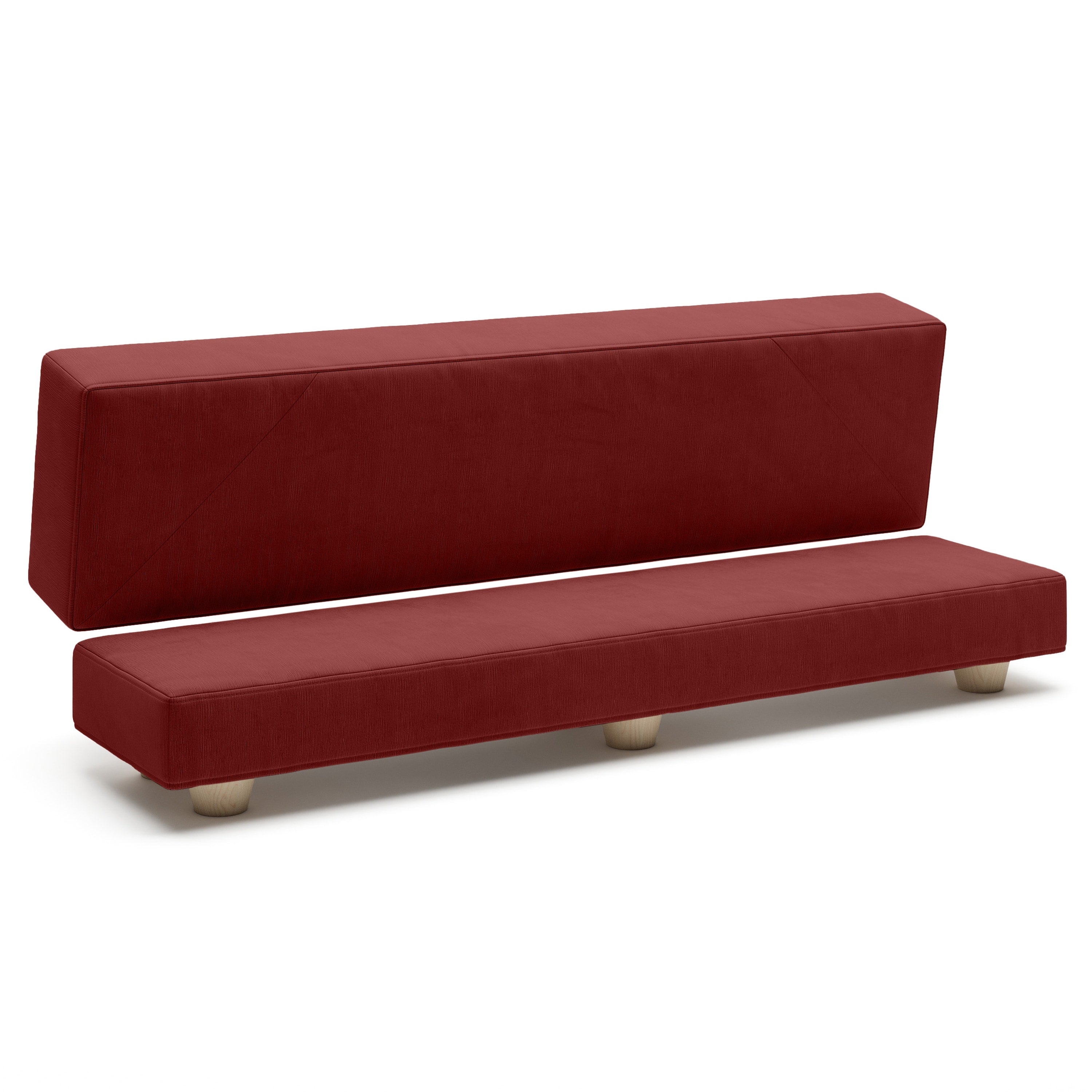 Jaxx Camden Convertible Bed Bench / Fold-Out Twin Guest Bed, Berry
