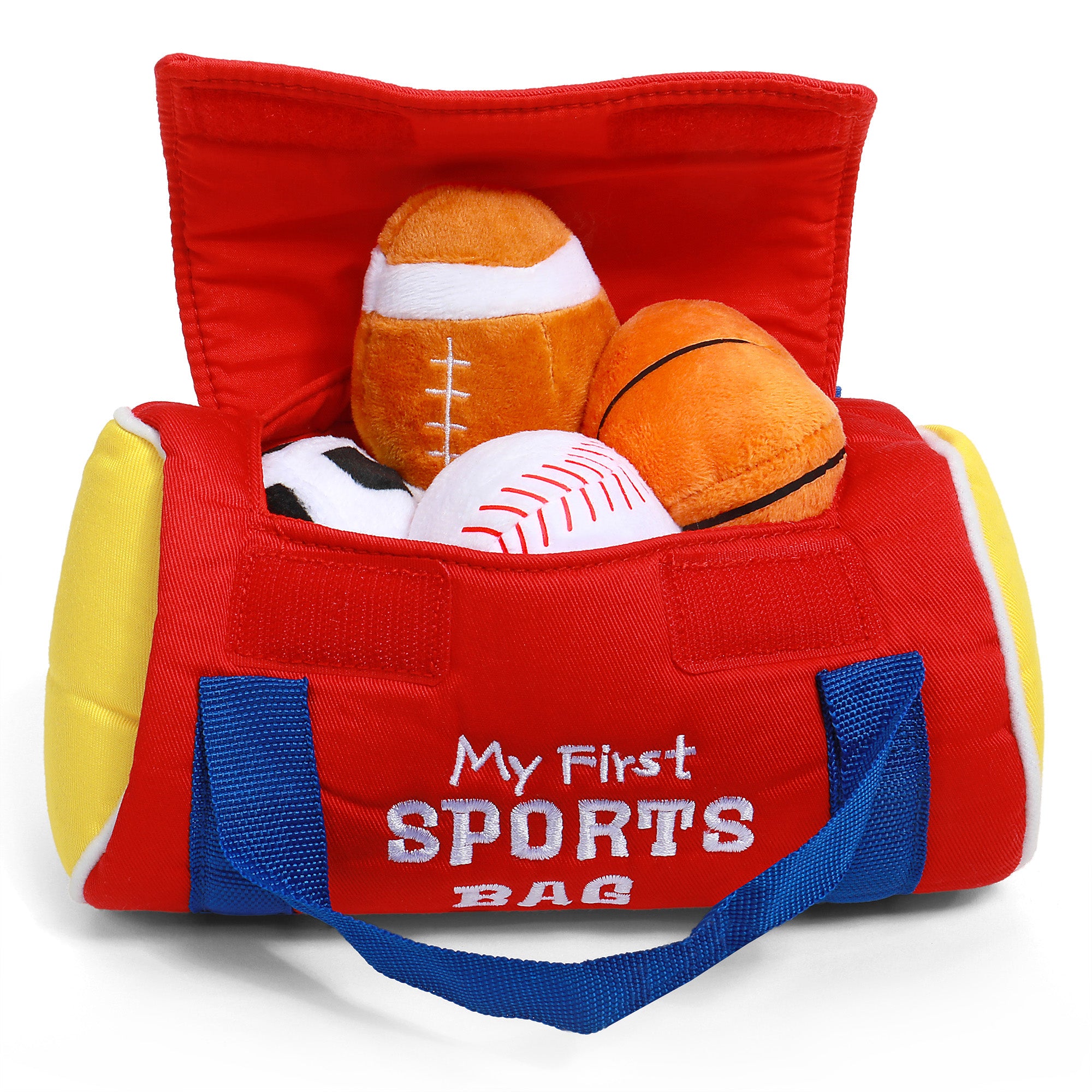 Baby GUND My First Sports Bag Stuffed Plush Playset, Baby Gift Toys for Boys and Girls Ages 1 & Up, 5 Piece, 8"