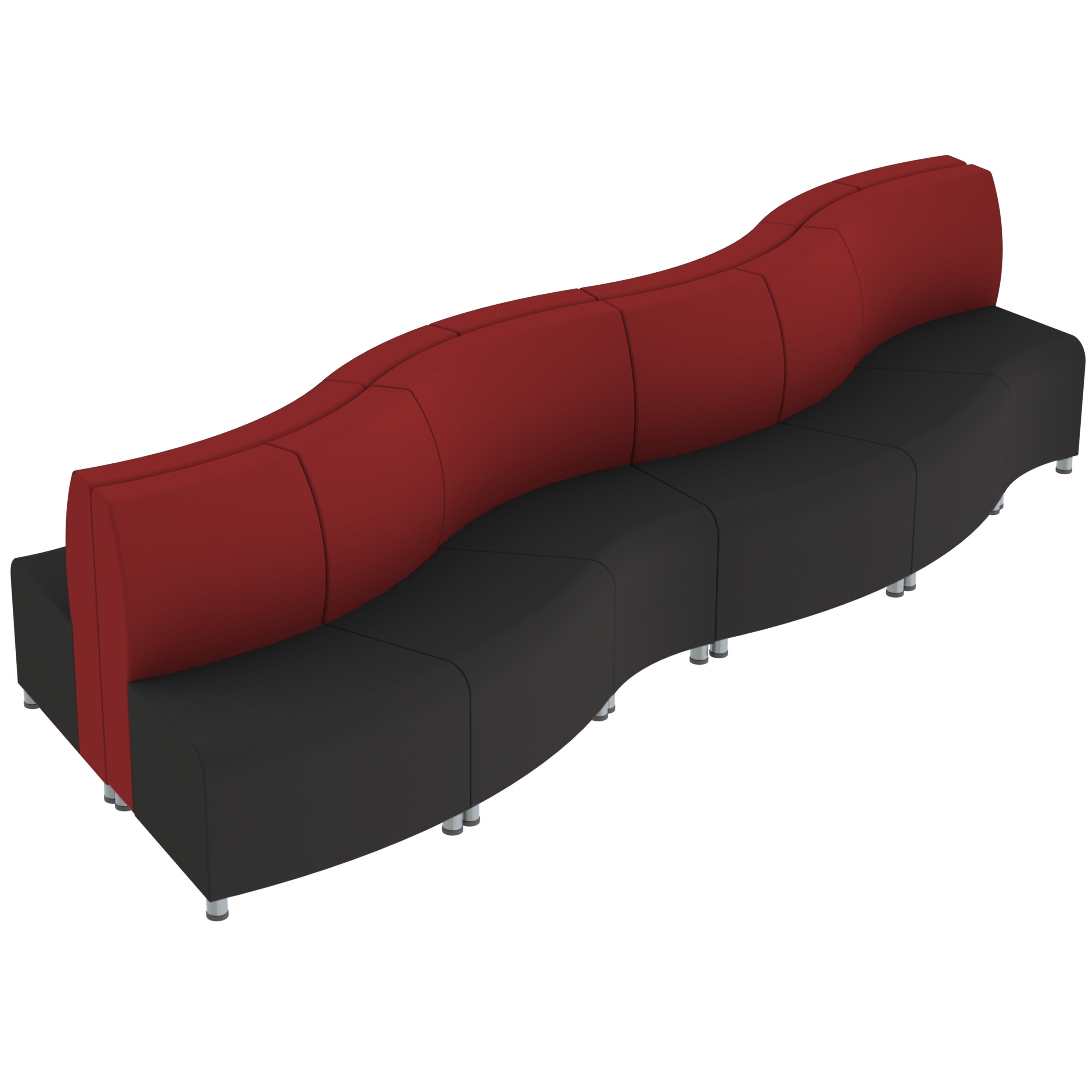 Pro Series Connect Edged Crest Seating, 12-Piece Set - Black/Crimson