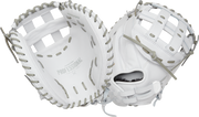 Easton Pro Collection Series Catchers Mitt 34-Inch Softball Glove  - Right Hand Thrower - White/Gray