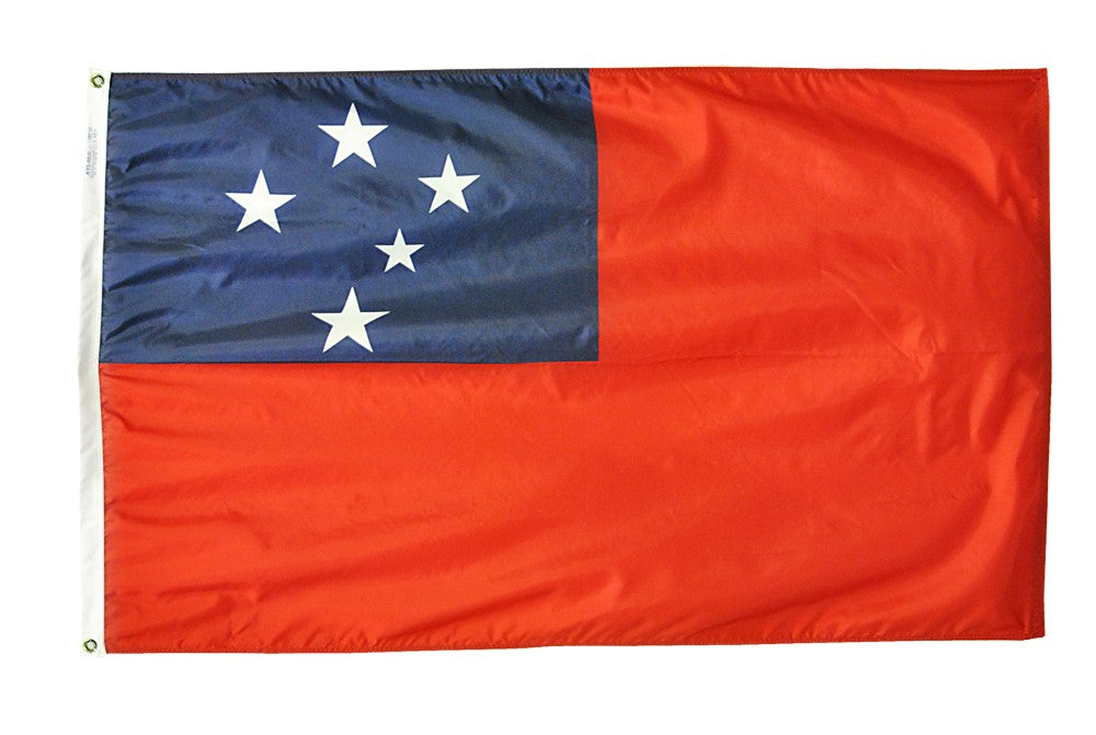 Western Samoa Flag 3x5 ft. Nylon SolarGuard Nyl-Glo 100% Made in USA to Official United Nations Design Specifications.