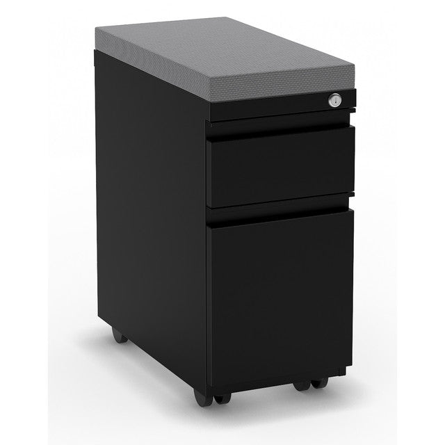 OfficeSource Metal Pedestals 2 Drawer Hanging Mini Pedestal - Black