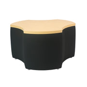 Pro Series Upholstered Cog Ottoman Table 18" Height - Black/Maple