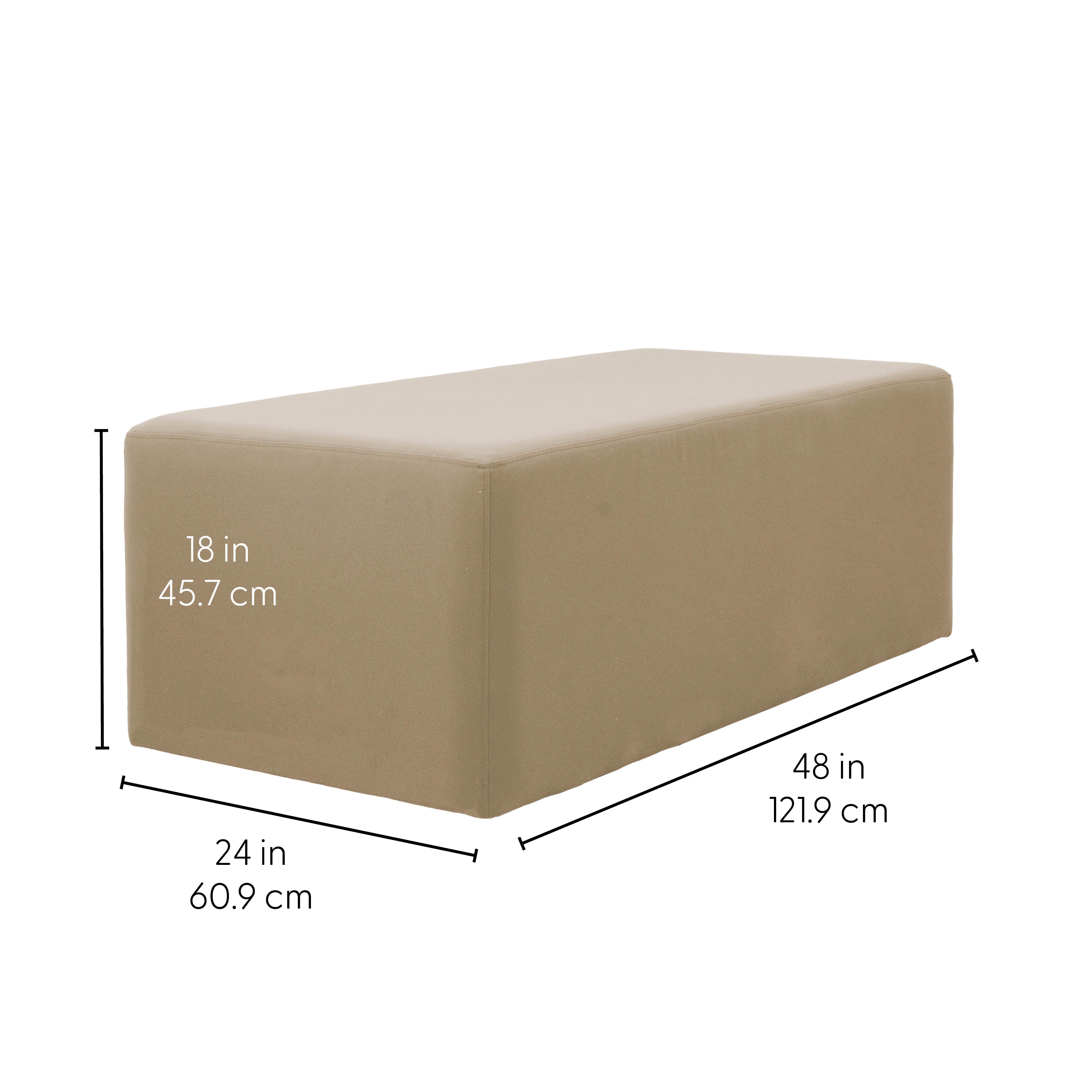 Outdoor 24" x 48" Rectangle Ottoman with Sunbrella®, 18" H - Spectrum Sand