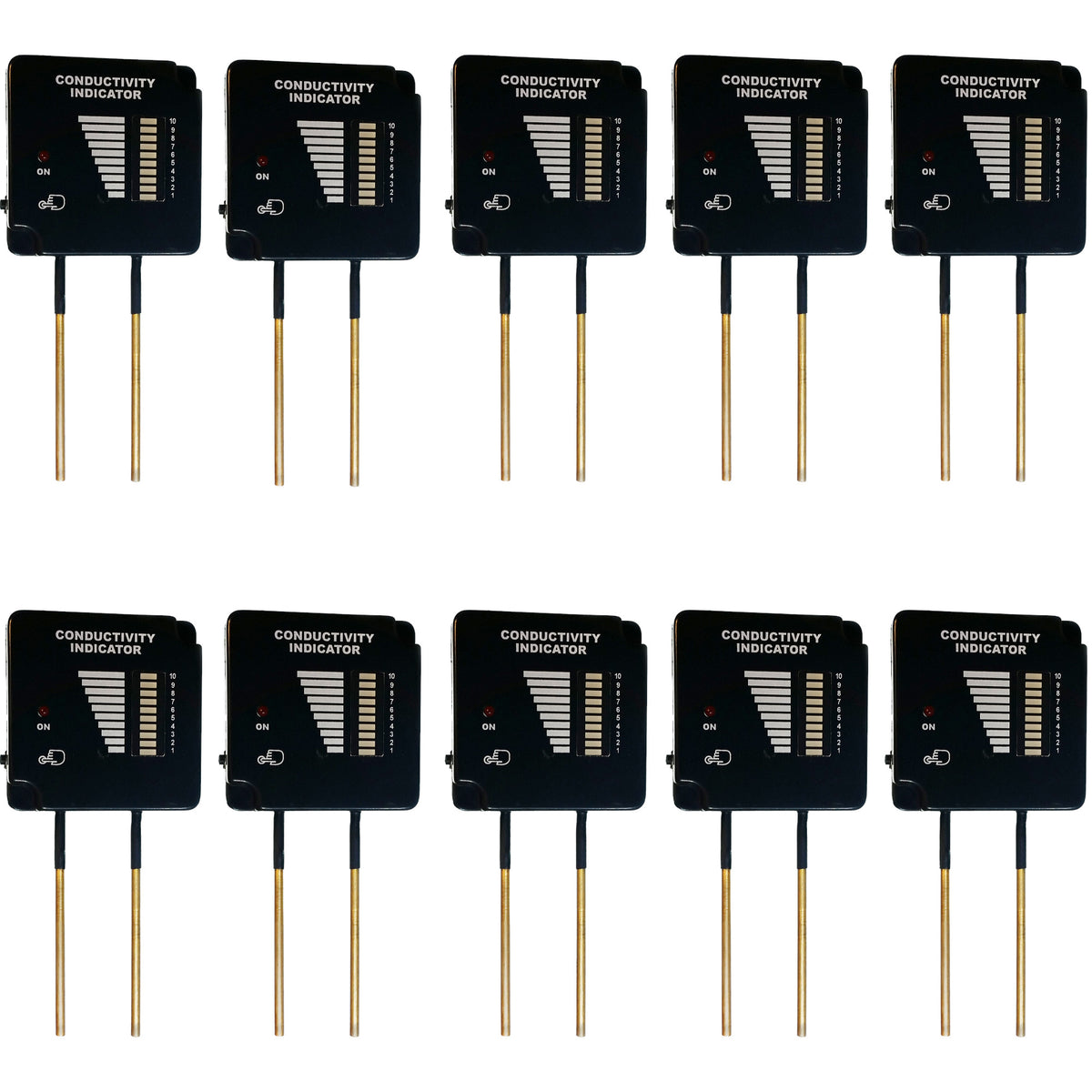 Conductivity Indicator, 10-Level LED Display, Pack of 10