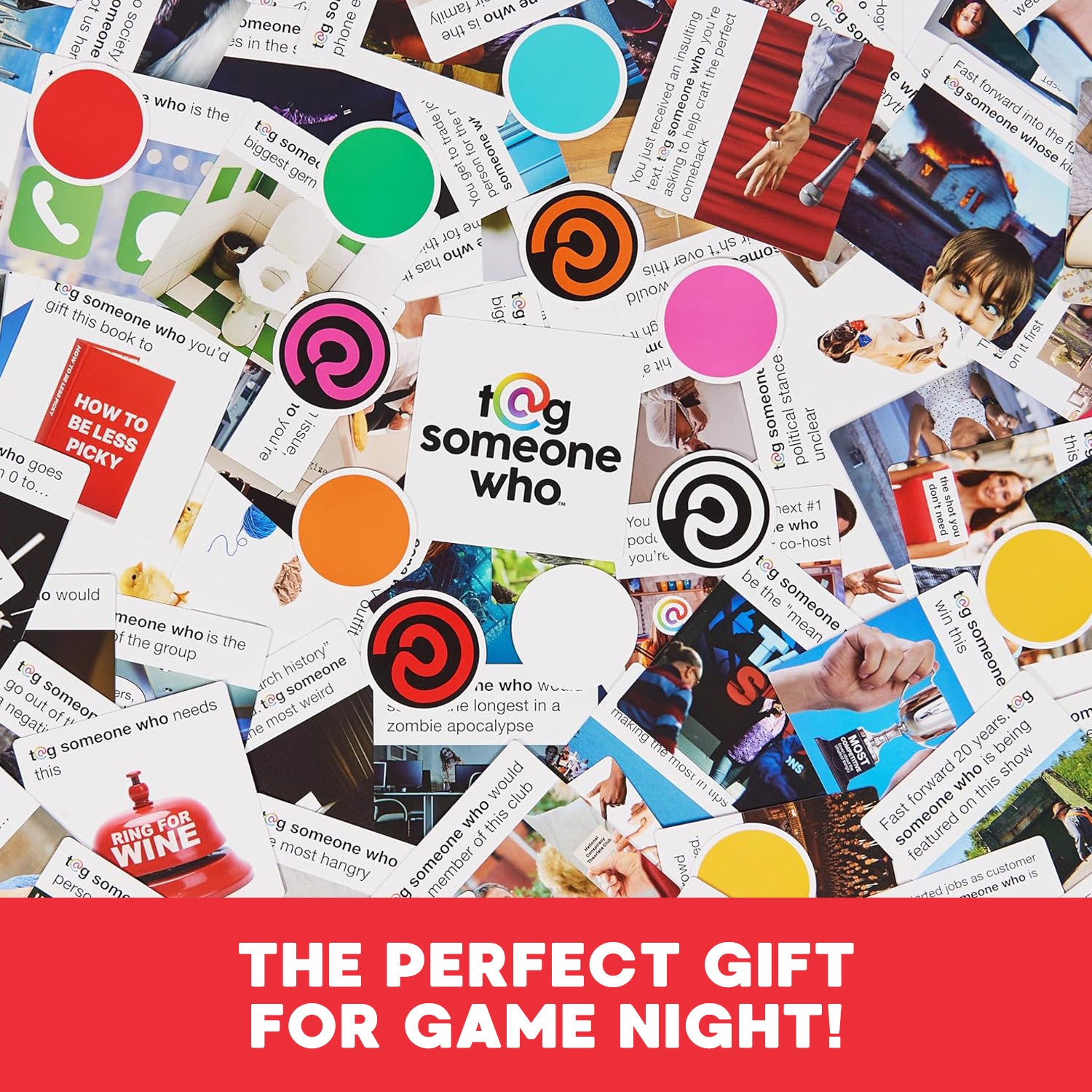 Spin Master Games, Tag Someone Who, The Viral Hit Adult Card Game, Bachelorette Party Activity, Meme Party Game, 3-8 Players, for Ages 18 & Up