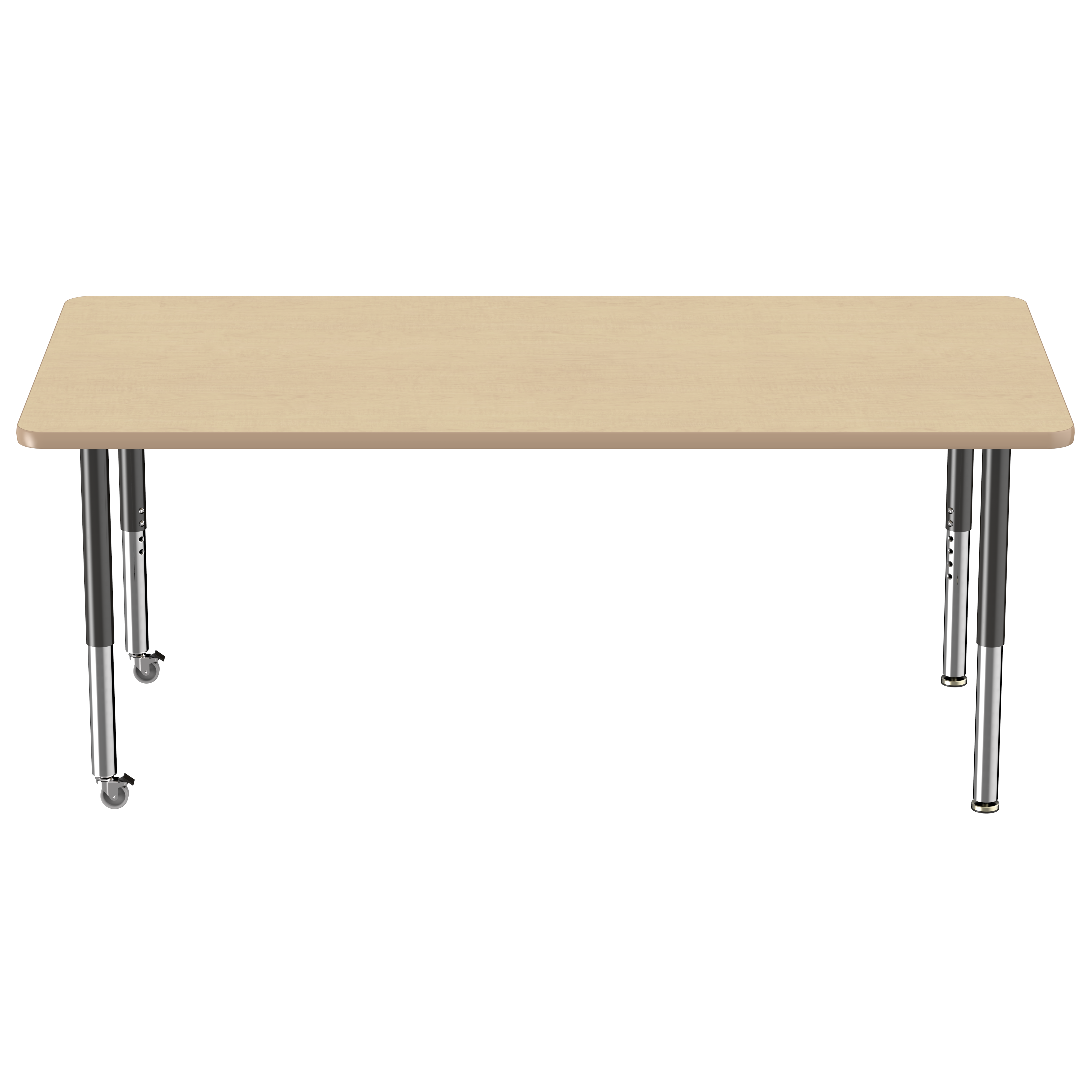 36" x 72" Rectangle T-Molding Activity Table with Adjustable Super Legs - Maple/Maple/Black