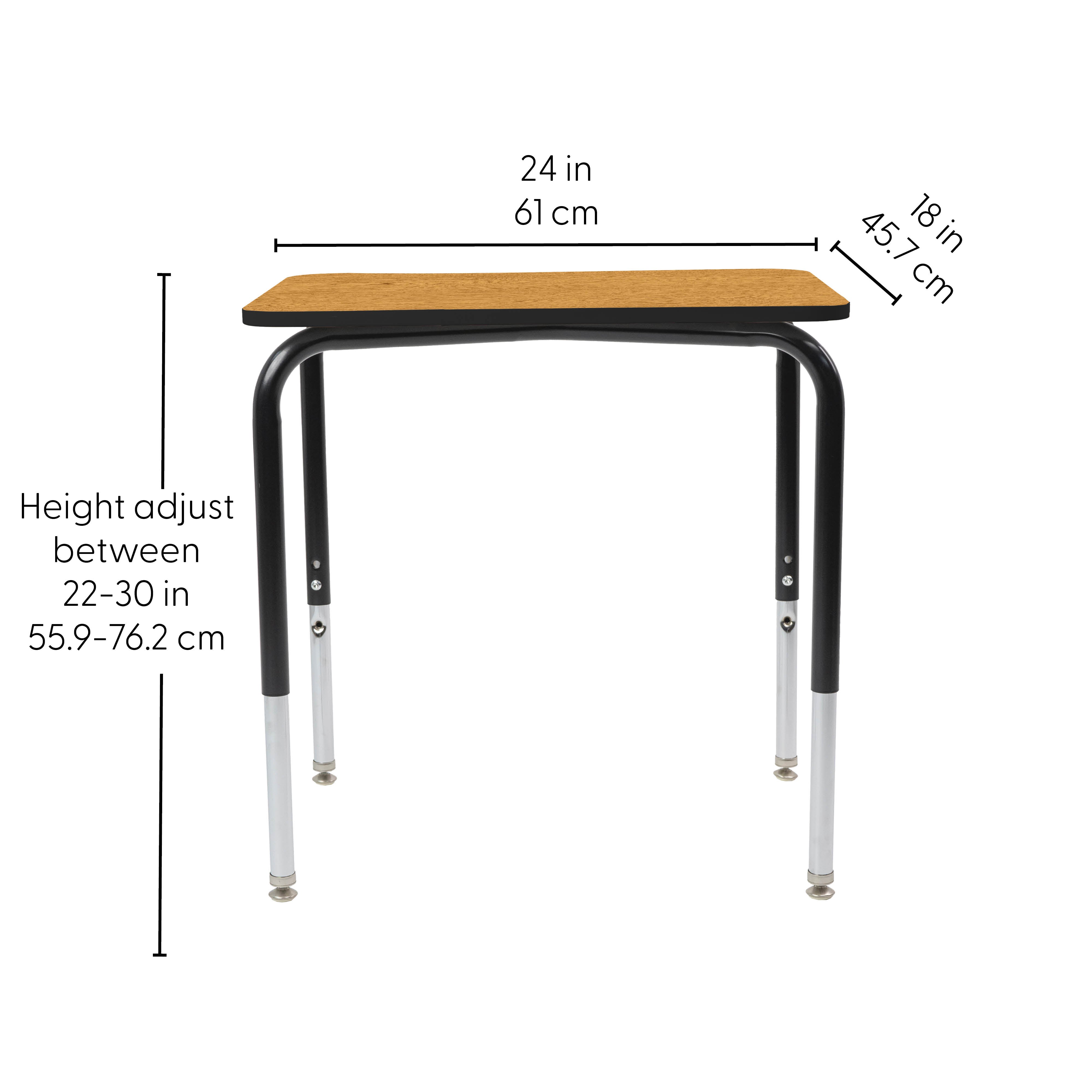 18" x 24" Belly Curve Open Front Desk, 2-pack - Oak/Black