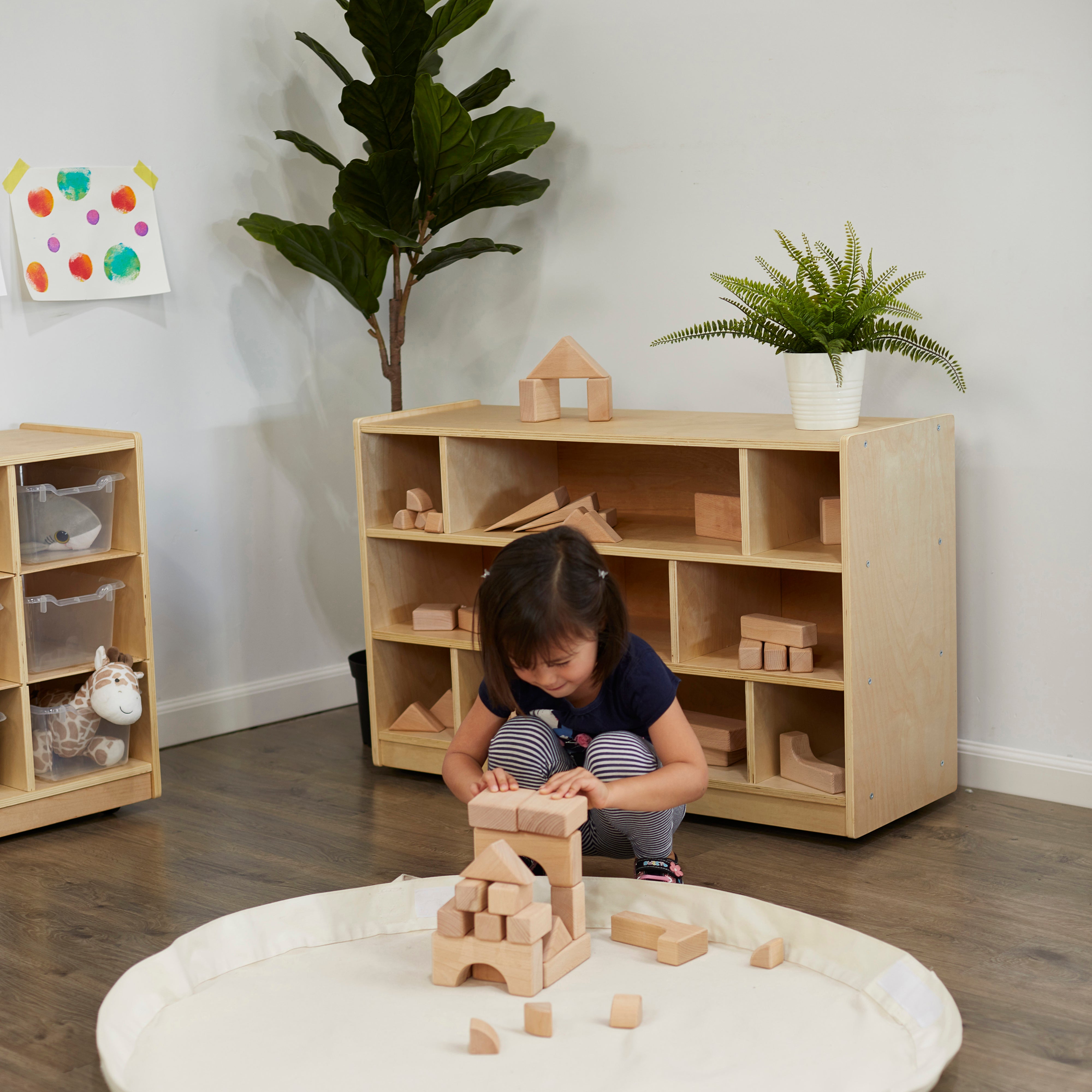 Medium Block Storage Cart 38in - Natural