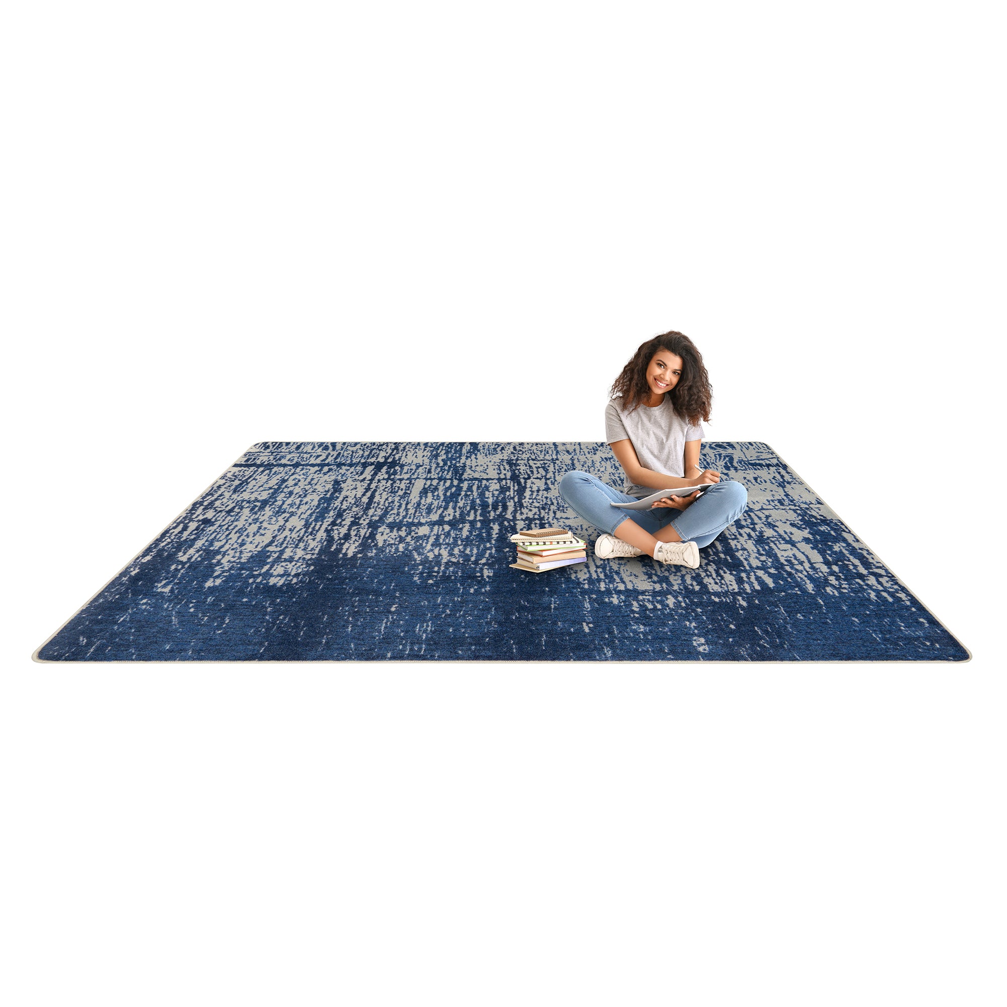 Coastal Canvas 10'9" x 13'2" area rug in color High Tide