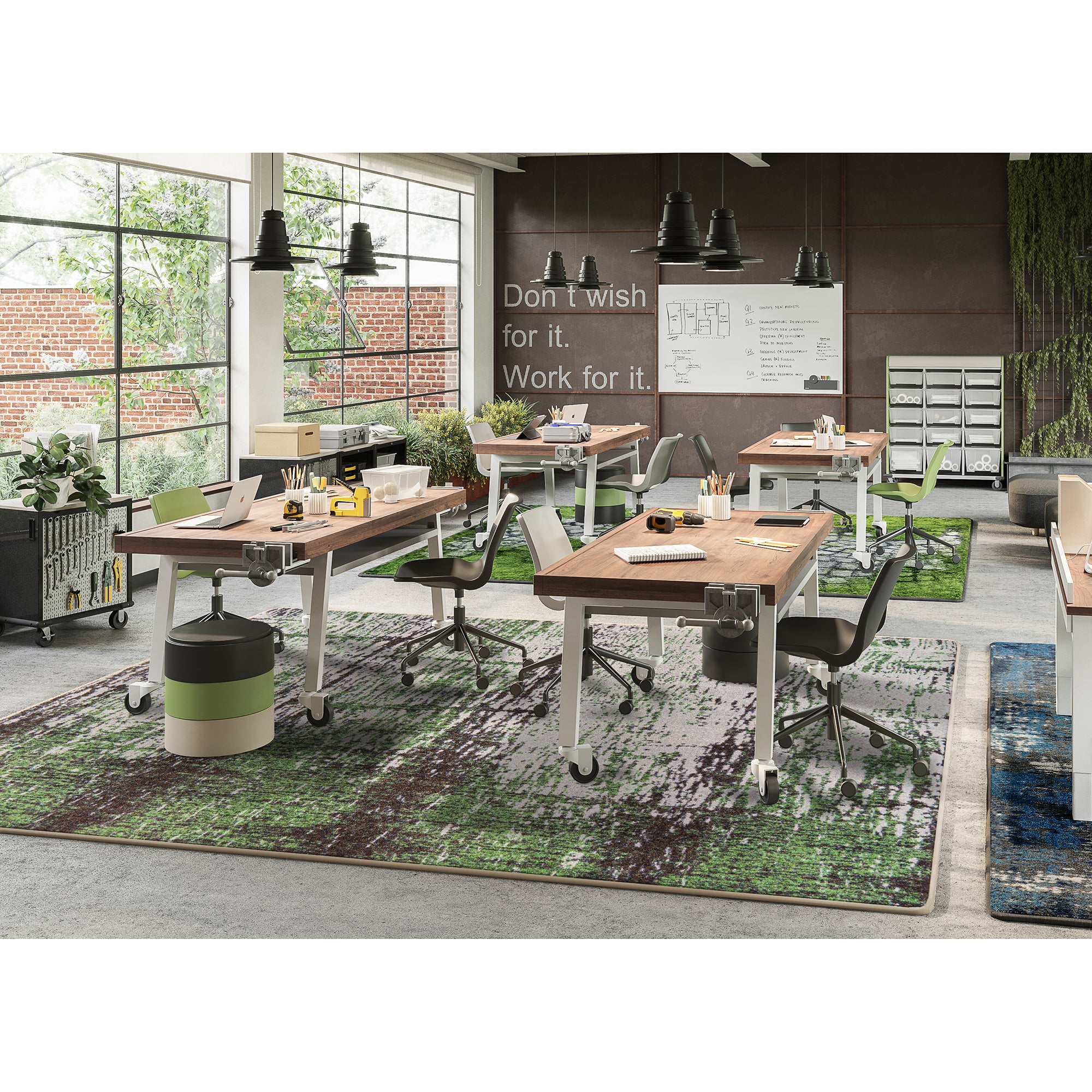 Coastal Canvas 5'4" x 7'8" area rug in color Spanish Moss