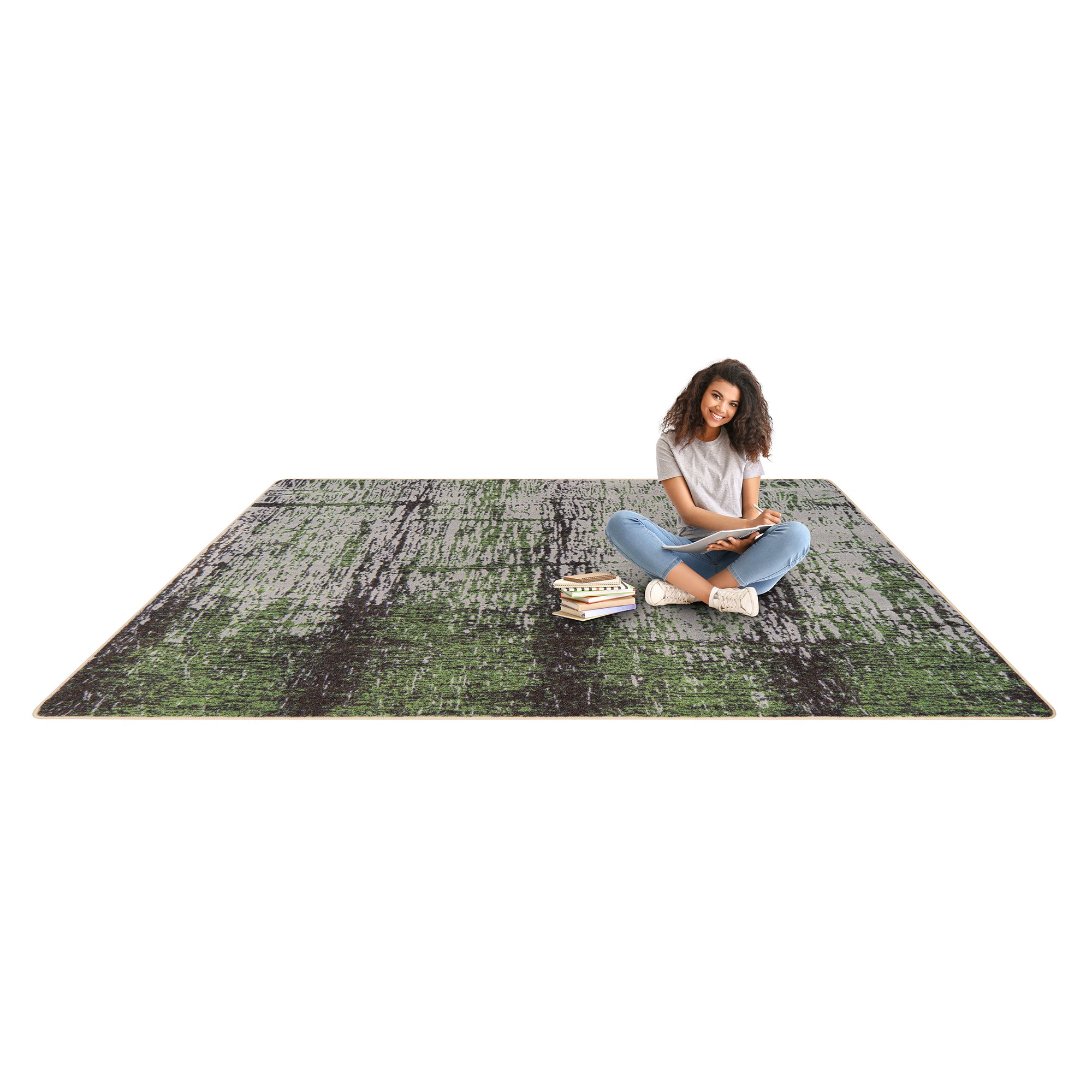 Coastal Canvas 10'9" x 13'2" area rug in color Spanish Moss
