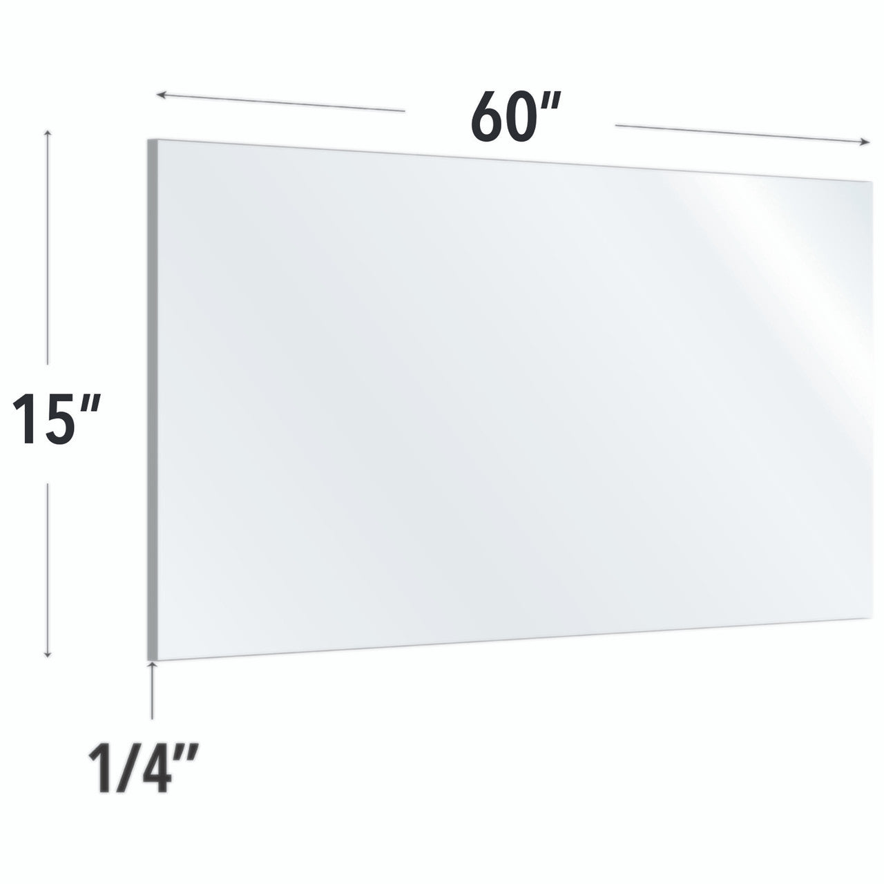 SafeGuard Barrier 15X60 Clear Acrylic Screen For Use With Variant Brackets
