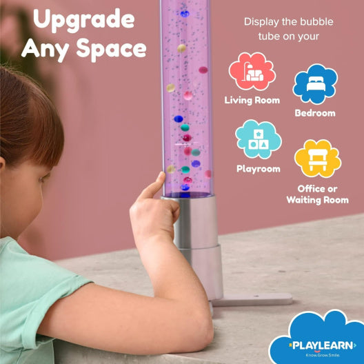 2ft Sensory Bubble Tube Lamp with Translucent Balls (24" H x 2.5" W x 2.5" L)