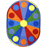 Color Wheel 10'9" x 13'2" Oval area rug in color Multi
